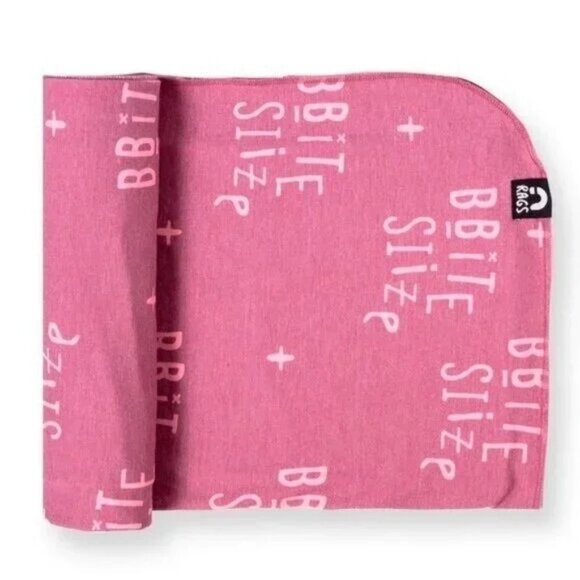 NWT Rags To Raches‎ "Bite Size" Swaddle Blanket One Size NWT Pink - Picture 2 of 4